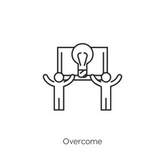 overcome icon. achievement vector symbol. Linear style sign for mobile concept and web design. challenge symbol illustration. Pixel vector graphics - Vector	