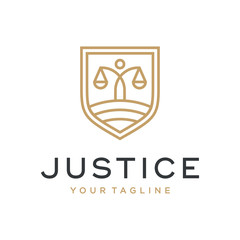 Justice logo design concept. Universal law firm logo.