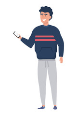 Avatar man with smartphone design