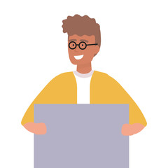 Avatar man with board design