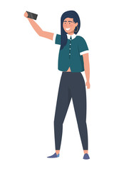 woman taking a selfie design