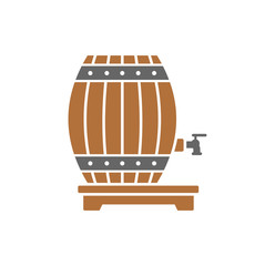 Barrel icon on background for graphic and web design. Simple illustration. Internet concept symbol for website button or mobile app.