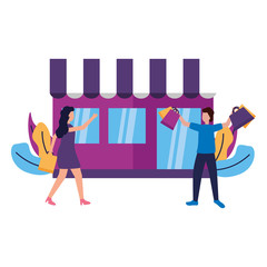 people shopping bag commerce concept