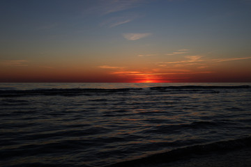 Fototapeta na wymiar Beautiful sunset on the Baltic Sea