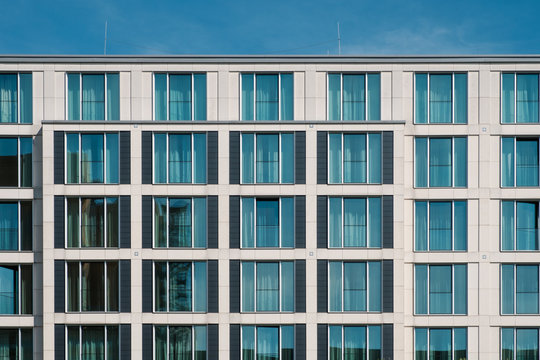 window facade of modern hotel  building  -real estate exterior,