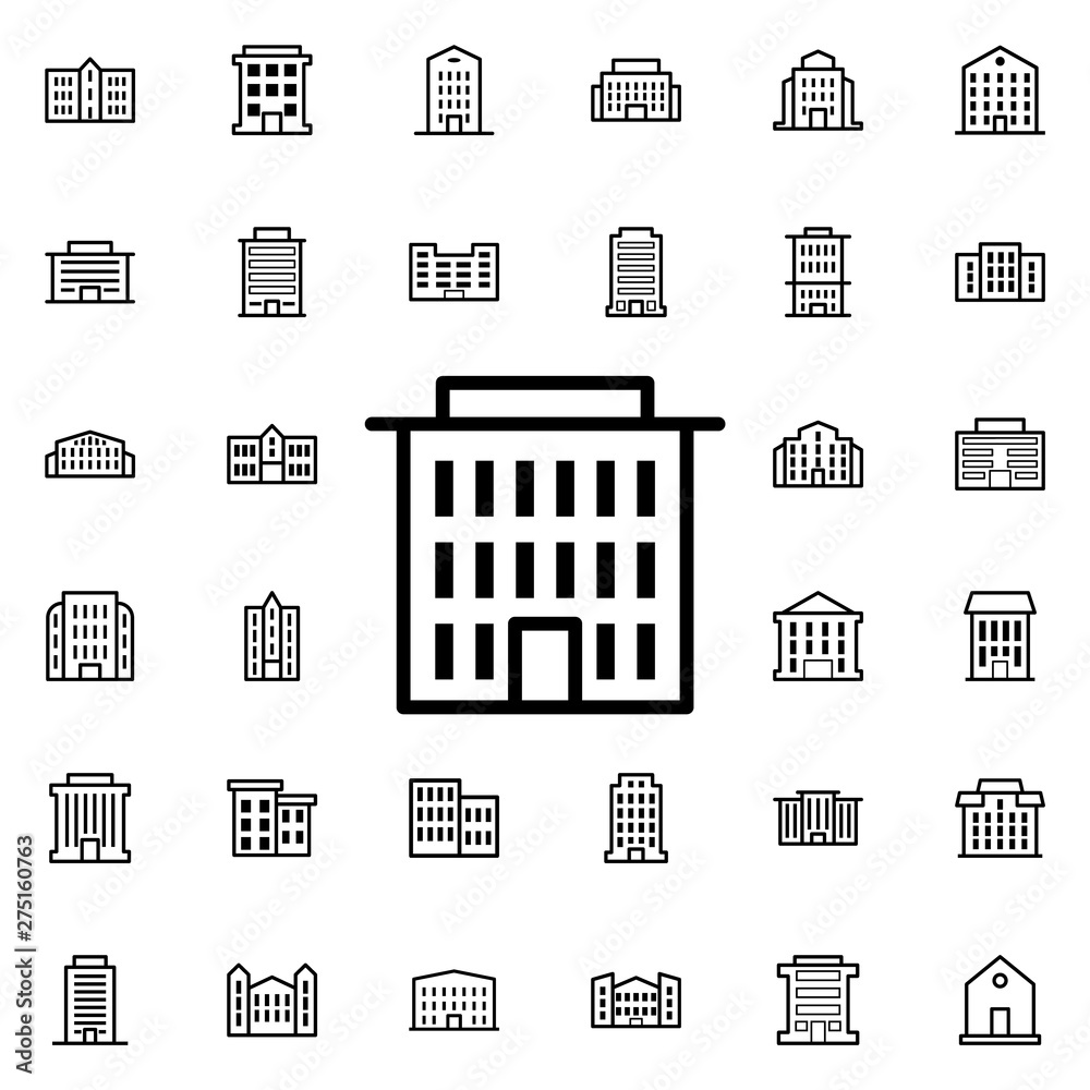 Poster building icon. universal set of buildings for website design and development, app development