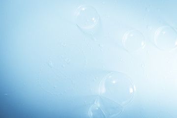 Beautiful abstract close up color blue and white soap bubbles background and wallpaper