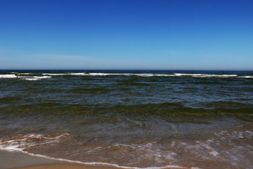 Fototapeta na wymiar View of the Baltic Sea with a beautiful sky, Palanga, Lithuania