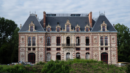 Fototapeta na wymiar Former medieval castle, built in 1847 in the city of Bonnelles, in the Chevreuse Valley near Paris, France