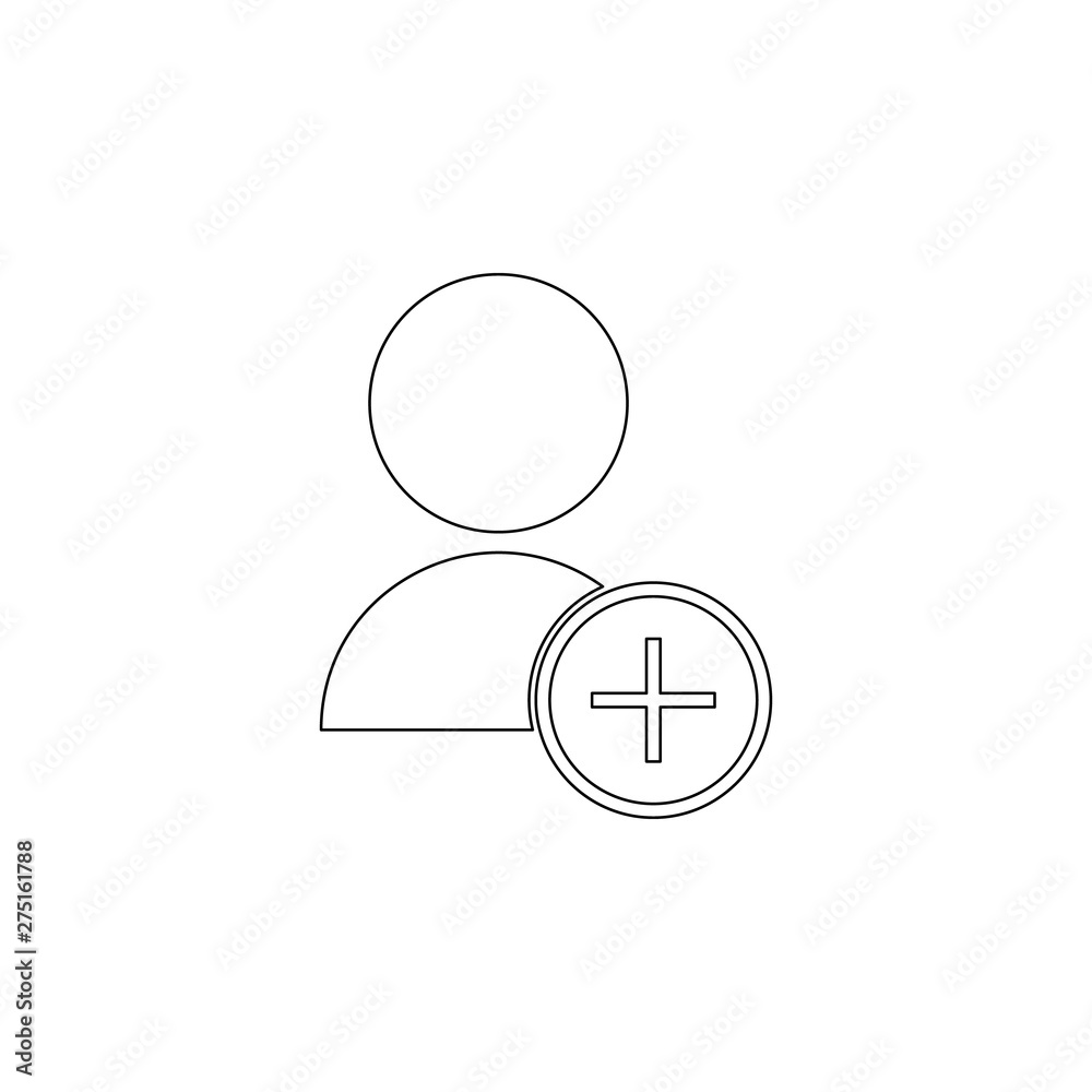 Poster add contact icon. element of web for mobile concept and web apps icon. outline, thin line icon for w