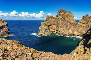 Landscape at the north coast of Ponta de Sao Lourenco, Madeira Island