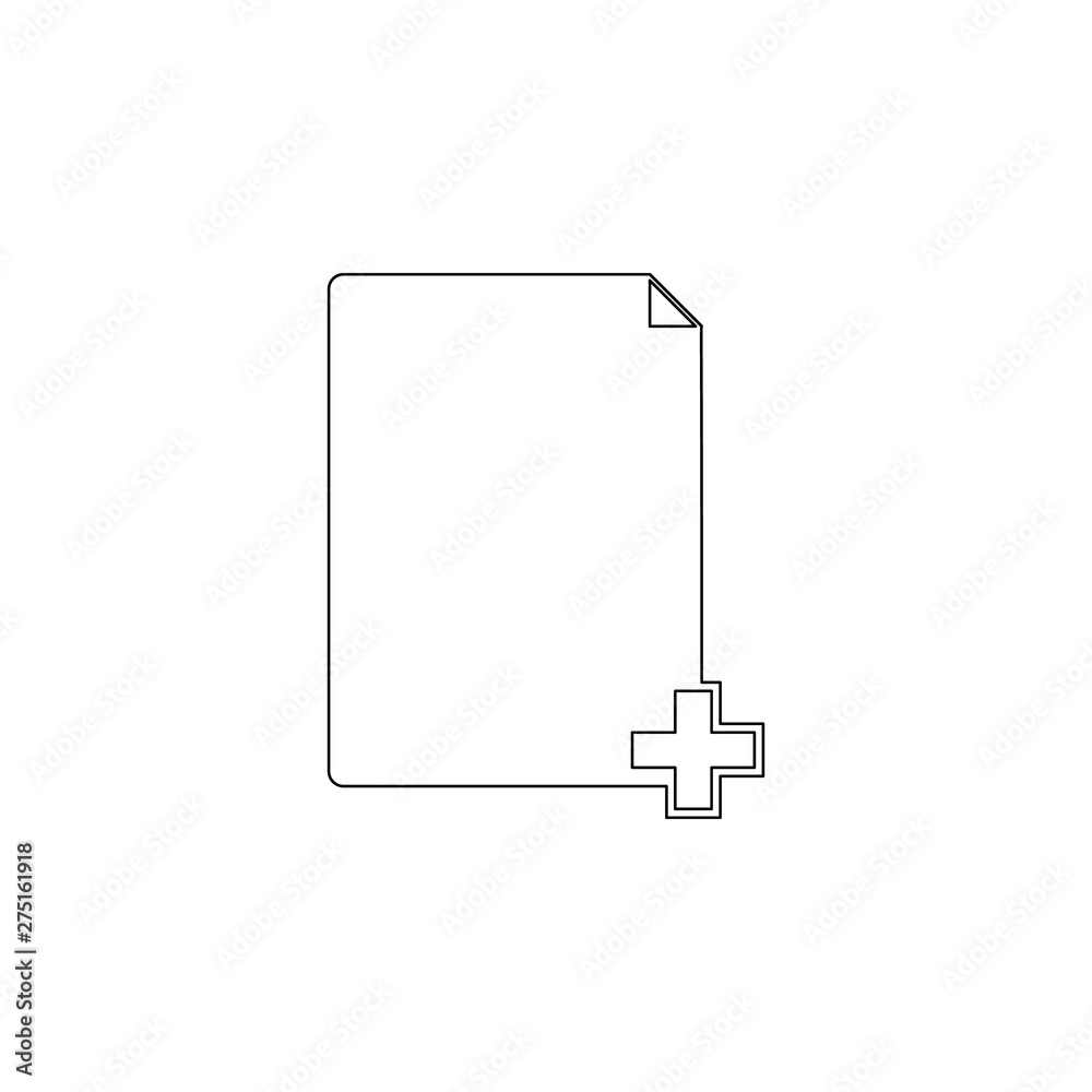 Aufkleber add sheet icon. element of web for mobile concept and web apps icon. outline, thin line icon for web