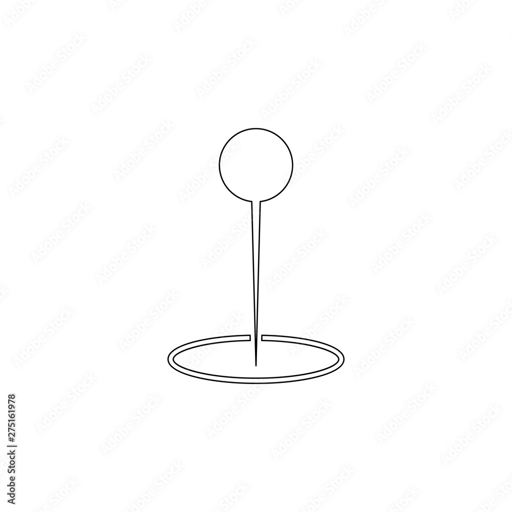 Aufkleber pin at point icon. element of web for mobile concept and web apps icon. outline, thin line icon for 