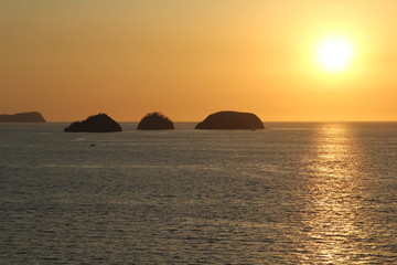 Pacific coastal sunset seen from Costa Rica