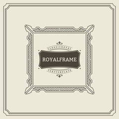 Invitation frame. Vintage ornament greeting card vector template. Retro wedding invitations, advertising or other design and place for text. Flourishes frame © the8monkey