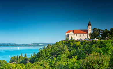 View on Tihany abbey in summer