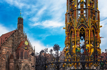 Beautiful Fountain in Nuremberg, Germany
