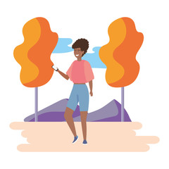 Fashion woman and trees design