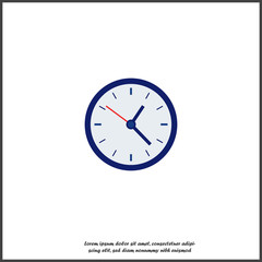 Clock icon on white isolated background. Layers grouped for easy editing illustration. For your design.