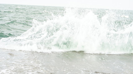 storm at sea, splashing water, waves.