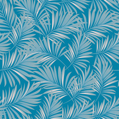 Palm trees. Tropical plants seamless pattern. Vector image.