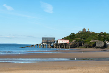 Tenby, Hafen und Urlaubsort, Wales 