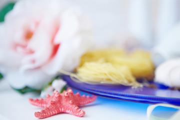 starfish and flower background