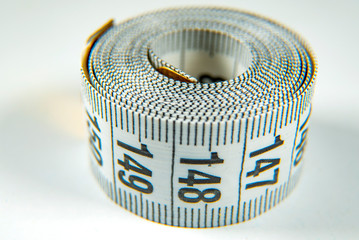 White measure tapes take of macro shot