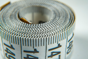 White measure tapes take of macro shot