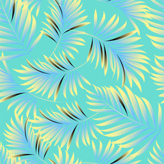 Fototapeta na wymiar Palm trees. Tropical plants seamless pattern. Vector image.