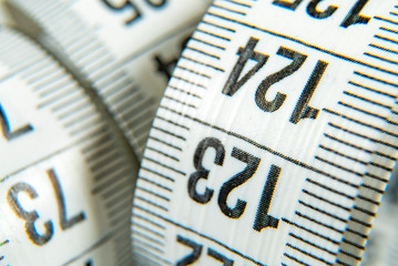 White measure tapes take of macro shot