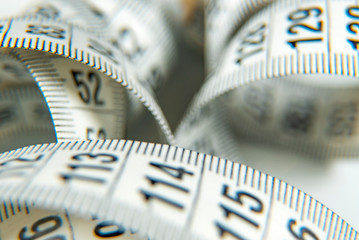 White measure tapes take of macro shot