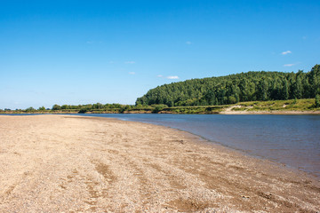river landscape on summer day