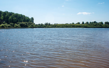 river landscape on summer day