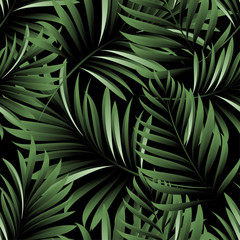 Obraz na płótnie Canvas Palm trees. Tropical plants seamless pattern. Vector image.