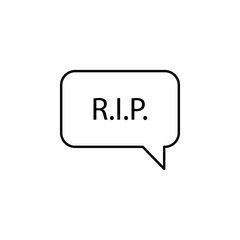 rip, bubble, speech, death outline icon. detailed set of death illustrations icons. can be used for web, logo, mobile app, UI, UX