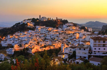 Casares is a beautiful and landmark village in Malaga province, Andalusia, Spain. - obrazy, fototapety, plakaty