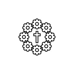 bouquet, death outline icon. detailed set of death illustrations icons. can be used for web, logo, mobile app, UI, UX