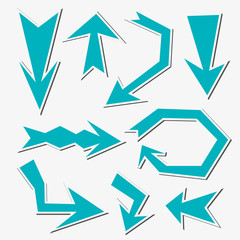 Sticker arrow set isolated on a white background