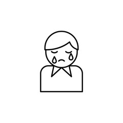 man, crying, death outline icon. detailed set of death illustrations icons. can be used for web, logo, mobile app, UI, UX