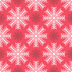 Naklejka na ściany i meble Winter background. Abstract snowflake seamless pattern. Vector illustration.