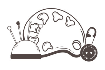 Palette needle pin and button design