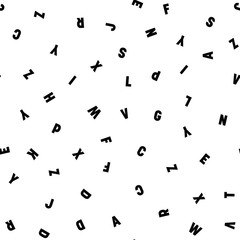 Obraz premium Seamless pattern of letters. Random order signs. Vector background