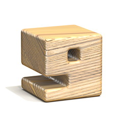 Solid wooden cube font Number 9 NINE 3D