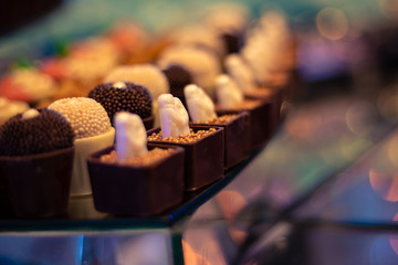 closeup of chocolate candys