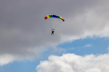 Fototapeta na wymiar Skydivers Landing at Dillingham Air Field