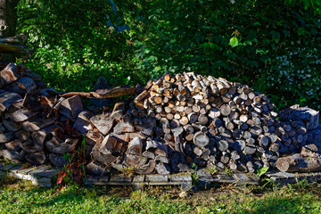 A stack of well split firewood