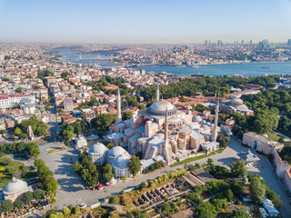 Hagia Sophia in Istanbul, aerial view