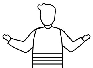 Isolated man seen from behind design