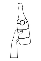 Isolated champagne bottle design vector illustrator